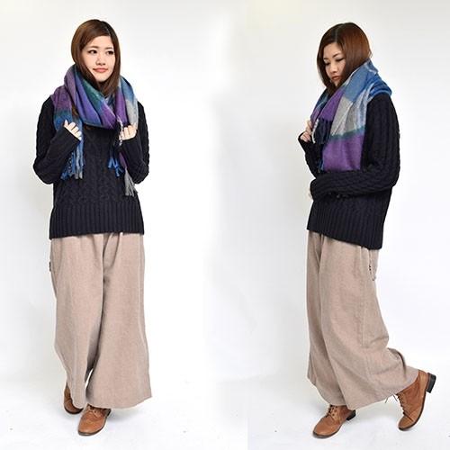 モヘアのような アクリル ストール チェック柄〈クロ/キイロ/ロイヤルブルー〉エスニック 大判 ストール アクリル 100％  送料無料 起毛 ショール マフラー |  | 02