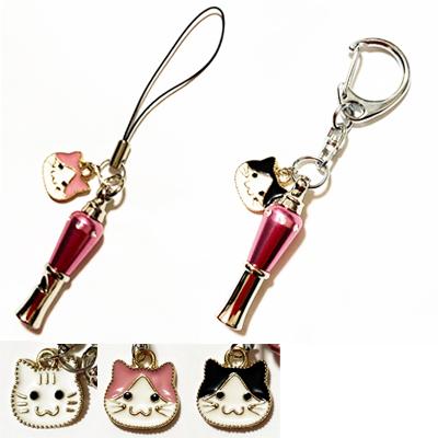 ロケット型 震災笛 レスピー ホイッスル ネコ チャーム 付き