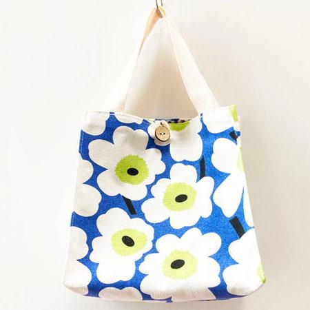 チューリップ型トートバッグハワイアンブルー