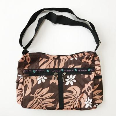 ハワイアン柄 ショルダーバッグ グレー グリーン ブラウン 送料無料 メール便 ホヌ ティアレ モンステラ お散歩バッグ マザーズバッグに T Bag 011 1 アトリエ阿友美 通販 Yahoo ショッピング