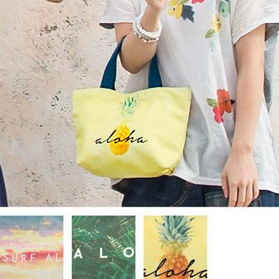 トート バッグ 〈 サンセット リーフ パイナップル 〉 送料無料 帆布