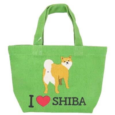 帆布 ミニ トート バッグ 柴犬〈 アイ ラブ シバ 〉 ランチバッグ 