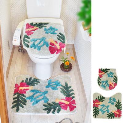 トイレタリー セット トイレマット＆フタ カバー 〈 ワレア ホヌ