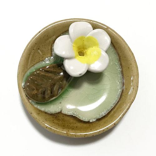 小物入れやお香たてに！プルメリア トレイ ラウンド 小皿 ミニ