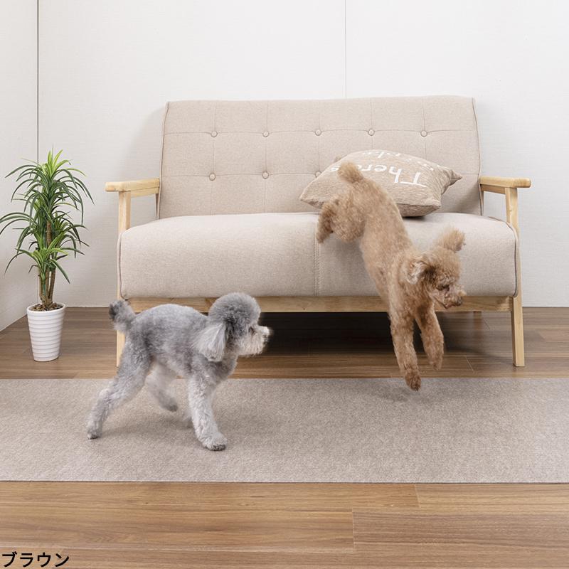 ペット用カーペット 滑り防止 日本製300cm x 60cm ライトグレー×3本 サンコー おくだけ吸着 ズレない マット 60×300cm 厚さ4mm 日本製 はっ