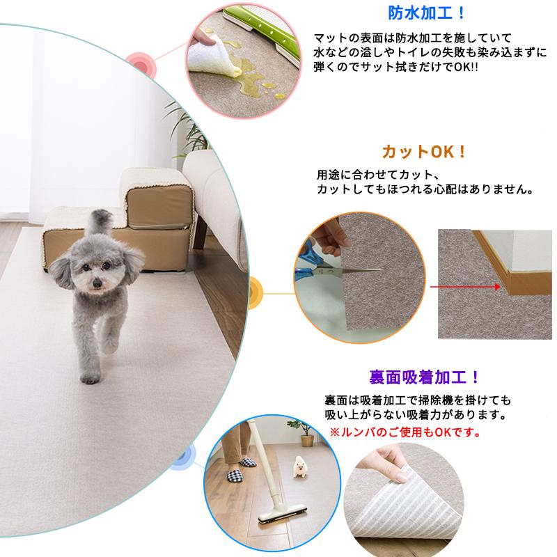 防水ペットマット 日本製 滑り防止 防水】 ペットマット 60x180cm 約2mm 犬用 滑り止め
