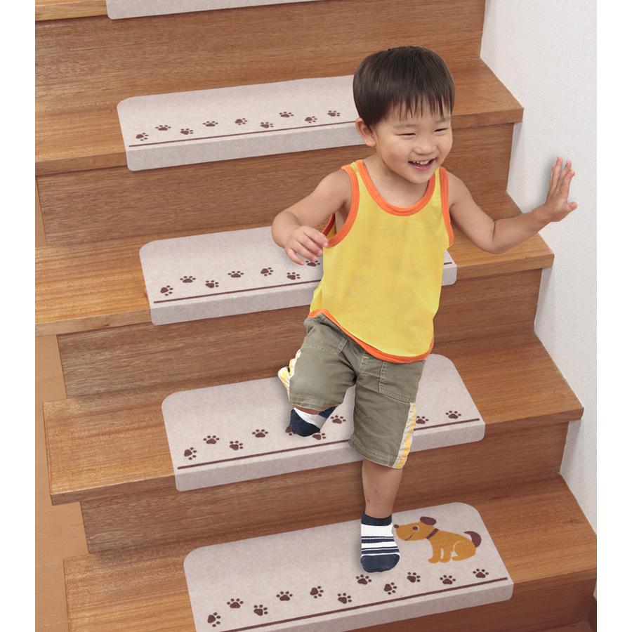 階段マット 55x21cm 15枚 犬柄 猫柄 滑り止め ズレない 折り曲げ付き おしゃれ 防音 洗濯 おくだけ吸着 日本製 Kd 56 Atelier Eirene 通販 Yahoo ショッピング