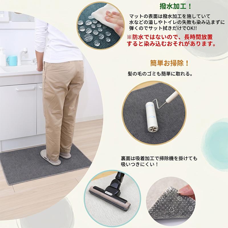 こだわり品質】洗面台マット 80x47cm 玄関マット バスマット ベランダ