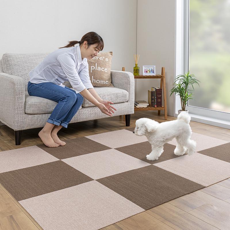 新品サンコーマット　防水　アイボリー カーペットタイプペットマット 30枚セット 日本製 撥水 洗える ペット 撥水タイルマット 45cm角 10枚入