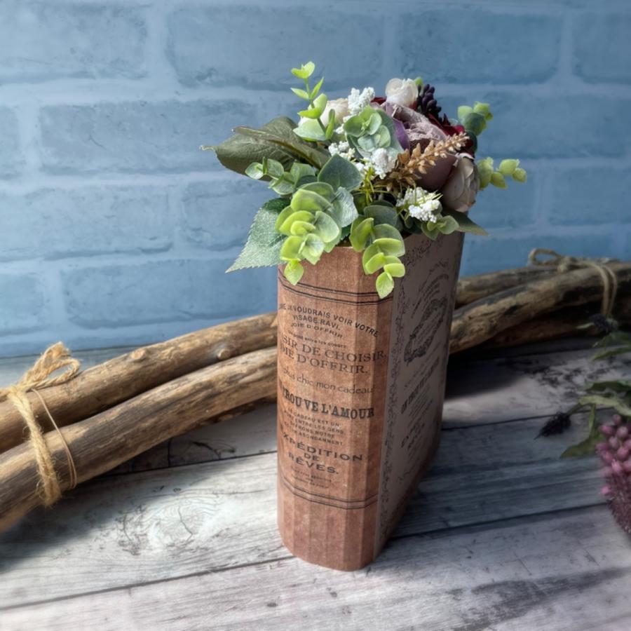 ブックアレンジ book型アレンジメント アートフラワー ナチュラル