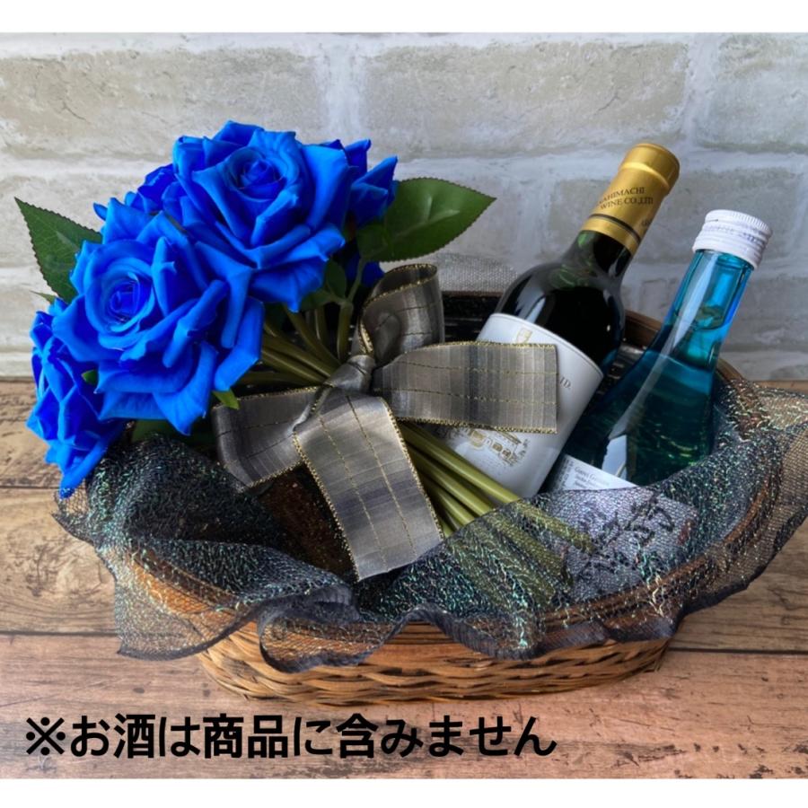 ブーケ付き かごラッピングセット セルフ プレゼント 本格的 贈り物 お