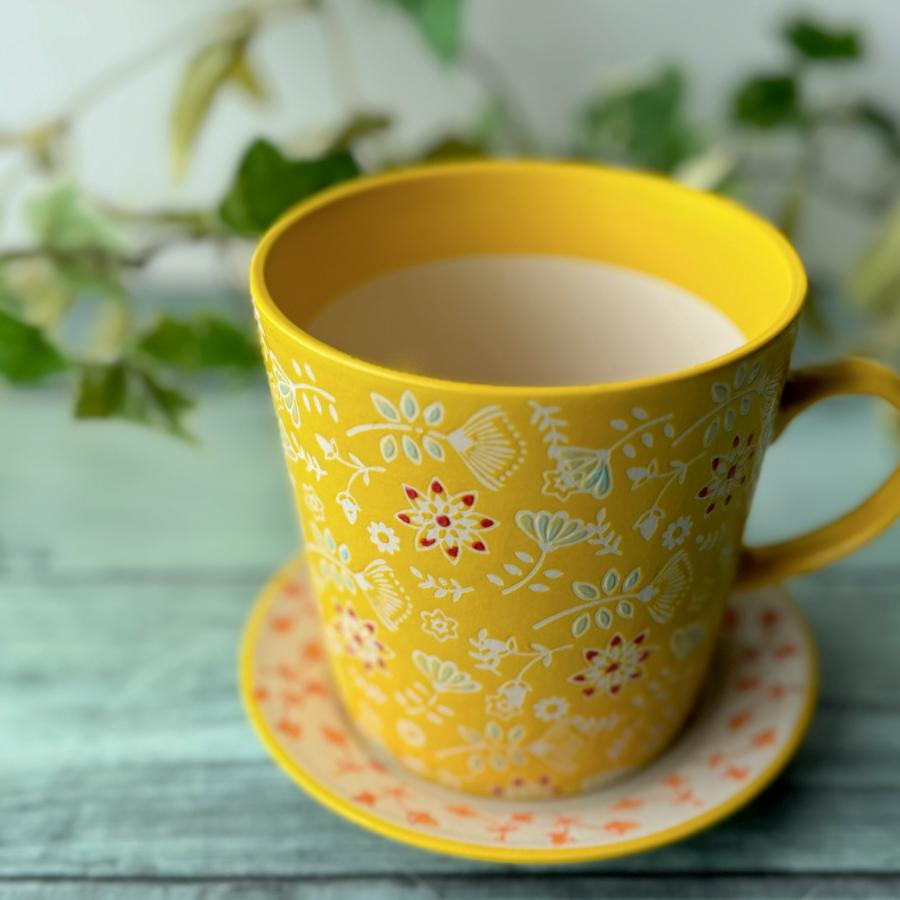 ティーカップ型プランター 陶器 水抜き穴 小さい植木鉢 フラワー