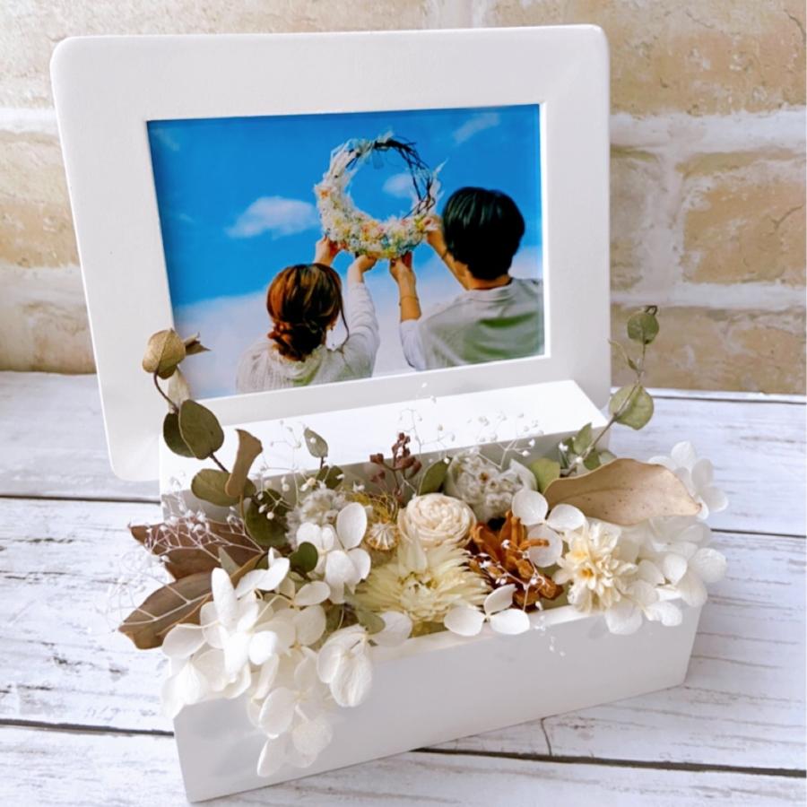 マルチウッドフレーム プリザーブドフラワー ドライフラワーアレンジ
