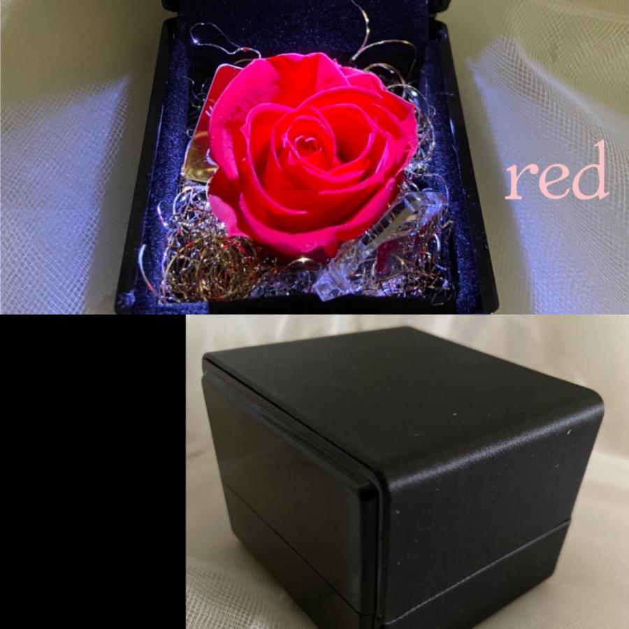 LEDライト付き 指輪ケース 花 プリザーブドフラワー 薔薇 リングケース