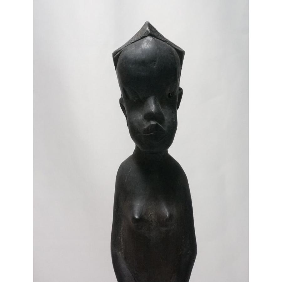 【特選アフリカ】アフリカ ケニア 木彫彫刻 女性像 置物 民芸 民族人形｜atelier-erica