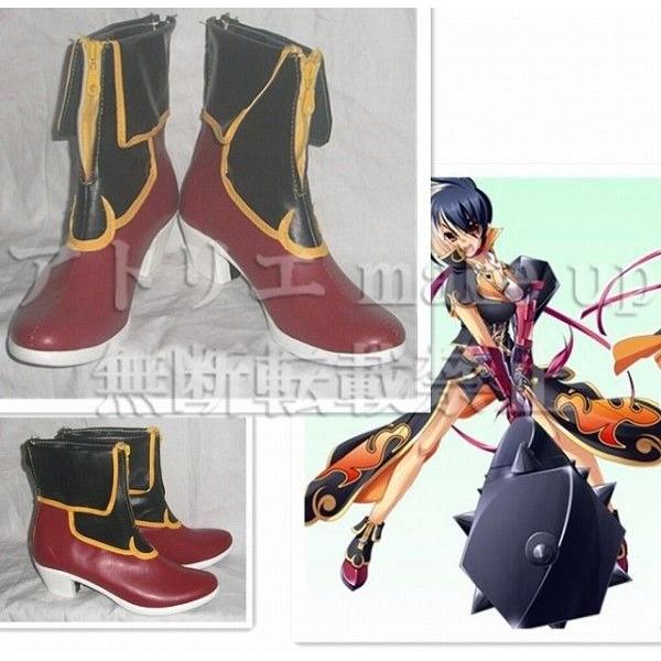 全商品オープニング価格 Shoes Cosplay コスプレ用ブーツ 恋姫無双 靴 魏延 コスプレ アニメ マンガ ミドルブーツ ぎえん キャラクター衣装 女性用サイズ 36 23cm
