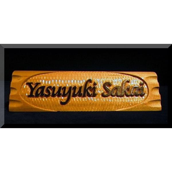 ネームプレート（木）DNPKs-1e6-P 高級手作り小型デスクネームプレート