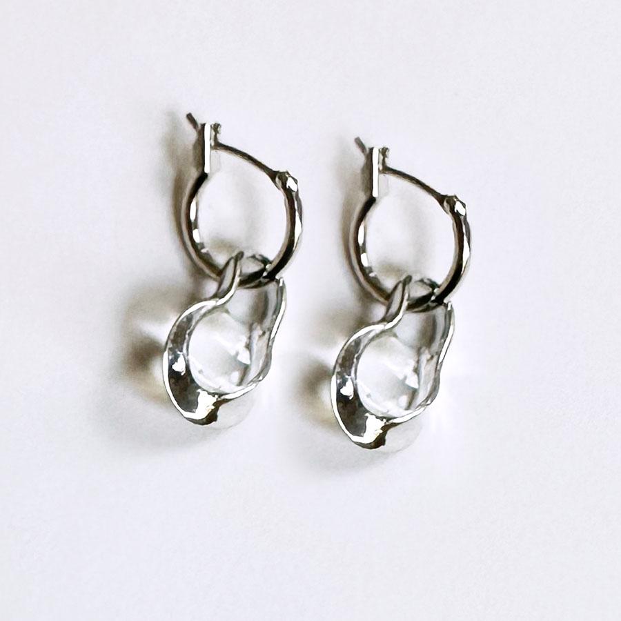 ピアス フープ レディース メタル×樹脂フープピアス ゴールド シルバー