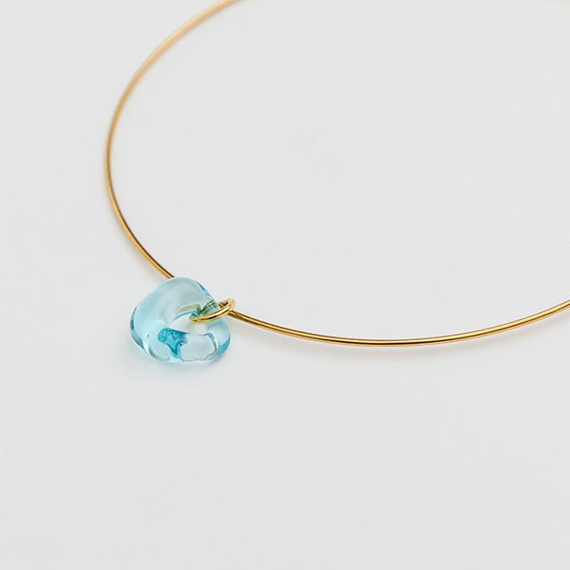 チョーカー ネックレス ガラス レディース ガラスリングチョーカー