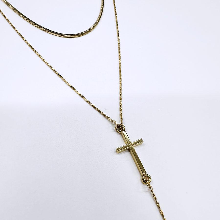 クロス2連ネックレス : migknot - 通販 - Yahoo!ショッピング
