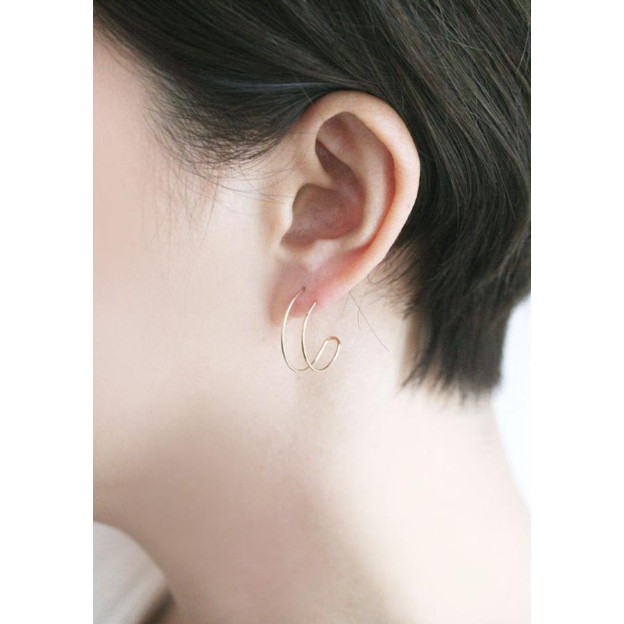 ピアス 14kgf フープ メタル 14kgf/double 二重／ふたつでひとつ