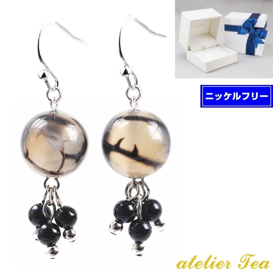 天然石スフェーン マダガスカル産 シルバー925ピアス【刻印あり