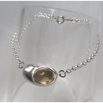 遺骨ブレスレット プラチナ900/850・シトリン 遺骨ブレスレット