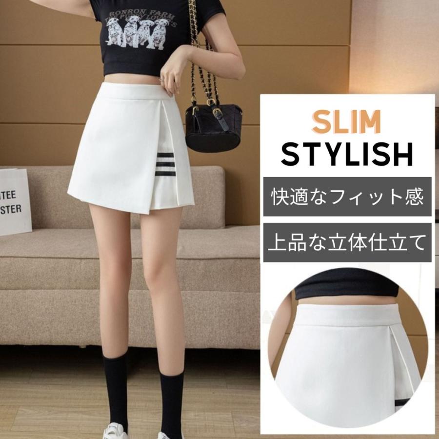 マークアンドロナ ダウンスカート 白 後ウエストロゴ レディース