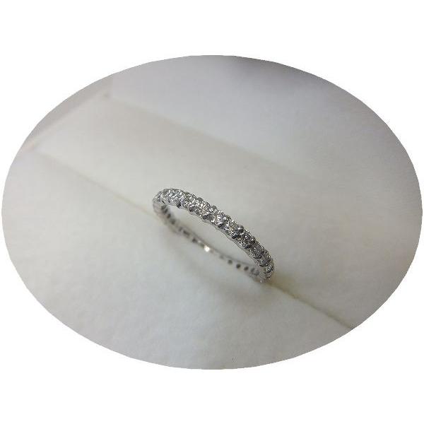 天然ダイヤモンド フルエタニティ リング ホワイトゴールド 指輪 0.5ct K18WG 4月 誕生石の画像