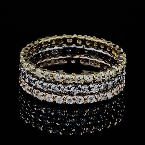 天然ダイヤモンド フルエタニティ リング イエローゴールド 指輪 0.5ct K18YG 4月 誕生石の画像