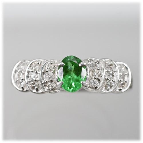 グリーンガーネットエタニティリング　K10WG 14号 グリーンガーネットエタニティリング K10WG 14号