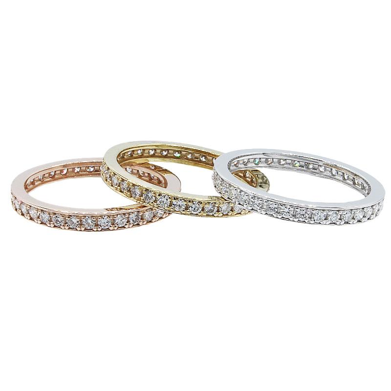 ダイヤモンド フルエタニティ リング 指輪 0.5ct K10/K18/Pt900 WG/YG