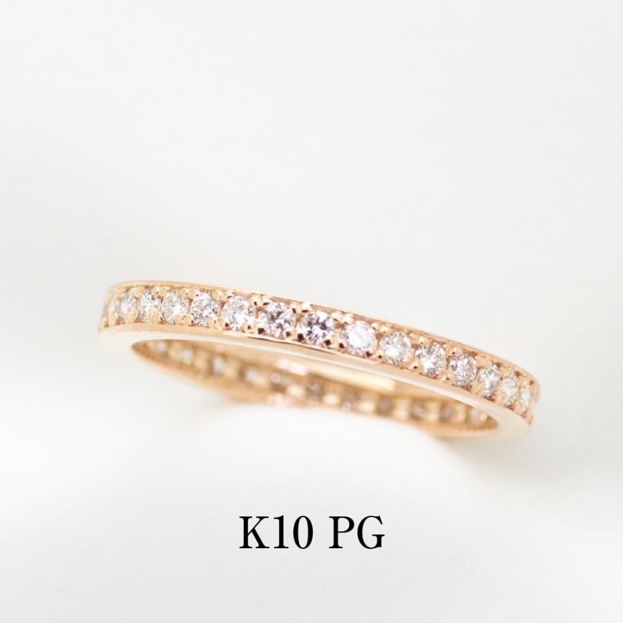 ダイヤモンド フルエタニティ リング 指輪 0.5ct K10/K18/Pt900 WG/YG/PG ピンキーリング対応 4月 誕生石 天然石 選べる地金の画像