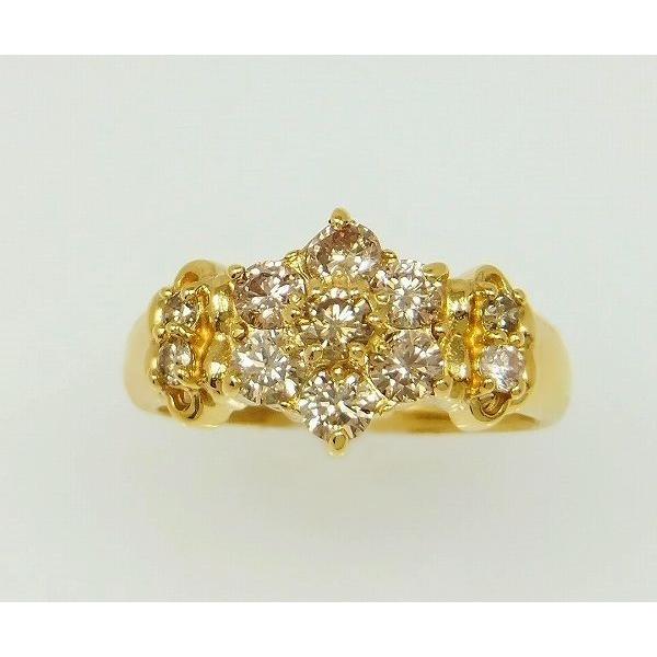 ダイヤモンド リング 指輪 1.00ct K10YG/K18YG ブラウンダイヤモンド 