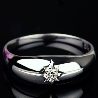 ダイヤモンド リング 指輪 0.05ct K10/K18/Pt900 甲丸 4月 誕生石 