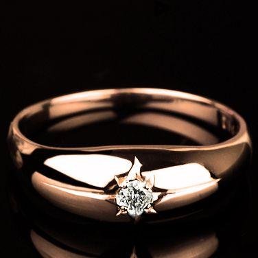 ダイヤモンド リング 指輪 0.05ct K10/K18/Pt900 甲丸 4月 誕生石 