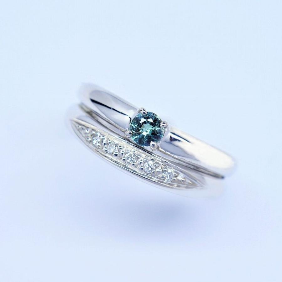 アレキサンドライト リング 指輪 0.15ct Pt100/K18WG/K18YG カラーチェンジ 稀少 6月 誕生石 天然石 選べる地金の画像