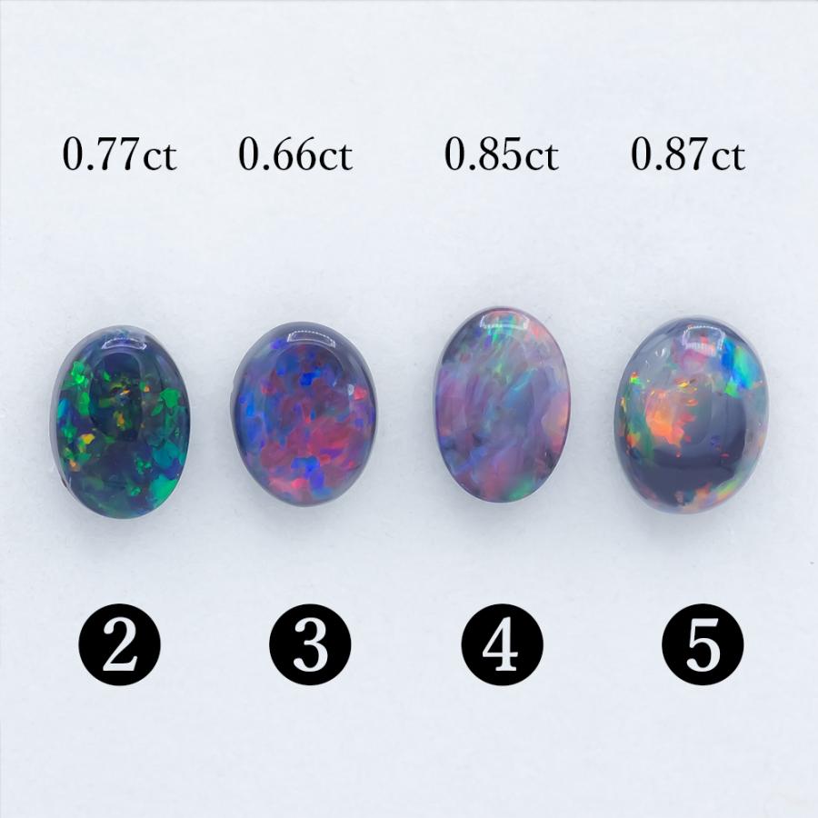 オパール 指輪 リング 0.64ct Pt950 ブラックオパール 10月 誕生石 