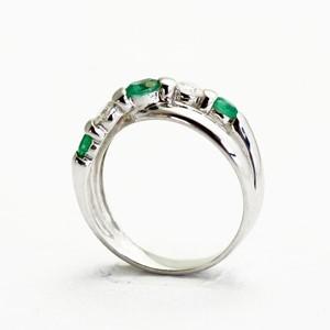 エメラルド リング 指輪 0.4ct K18WG コロンビア産 5月 誕生石 天然石