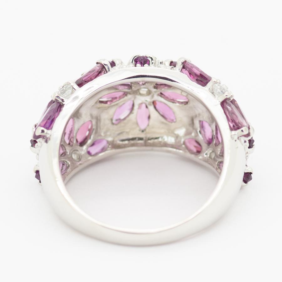 ガーネット マーキース フラワーリング 指輪 4.0ct SV925 ロードライトガーネット 1月 誕生石 天然石の画像