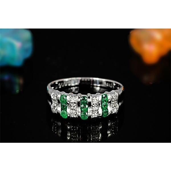 エメラルド 指輪 リング 0.3ct Pt100/K10WG 5月 誕生石 天然石 選べる地金の画像