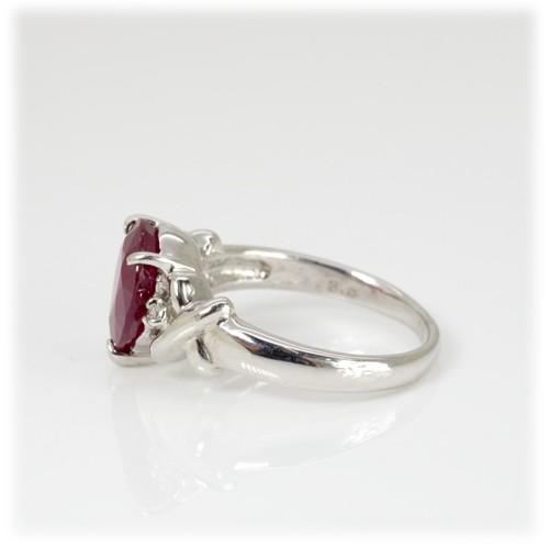 ルビー リング 指輪 3.0ct Pt100 ペアシェイプ 7月 誕生石
