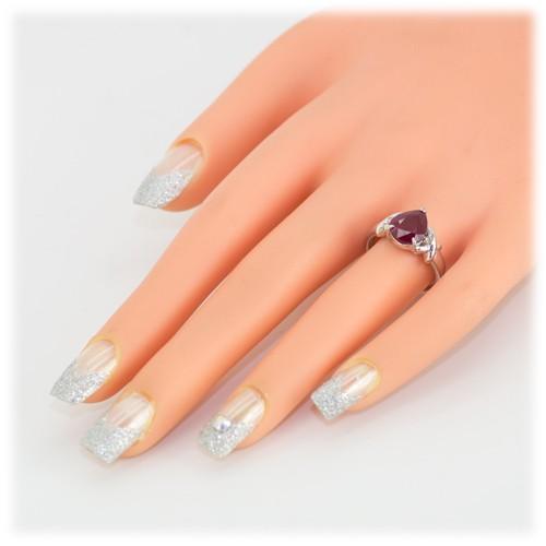 ルビー リング 指輪 3.0ct Pt100 ペアシェイプ 7月 誕生石 天然石の画像
