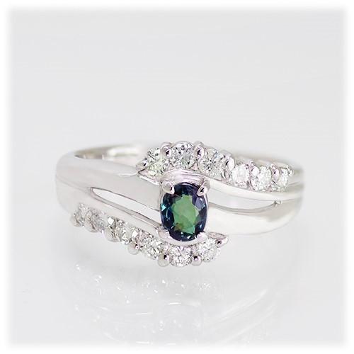 アレキサンドライト リング 指輪 0.3ct Pt900/K18WG カラーチェンジ 6