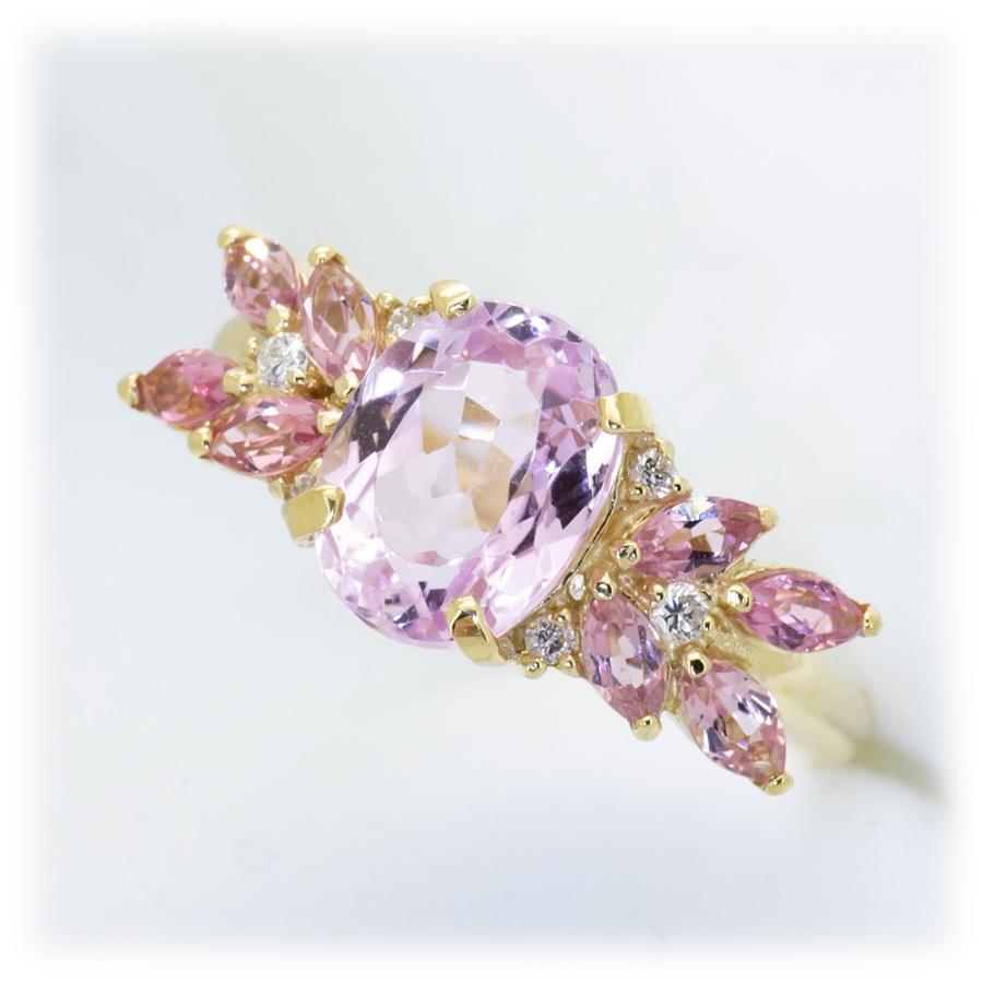 クンツァイト リング 指輪 2.5ct K10WG/K10YG/K18WG/K18YG 4月 誕生石 