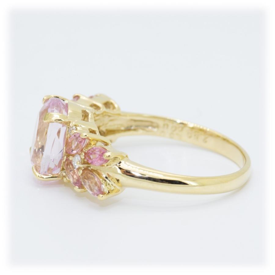 K10YGリング k10YG クンツァイトシトリンダイヤモンドリング