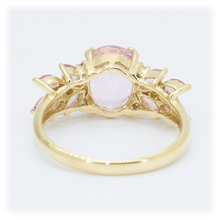 K10YGリング k10YG クンツァイトシトリンダイヤモンドリング