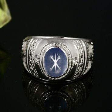 スターサファイア リング 指輪 2ct K10WG/K18WG/Pt900 9月 誕生石  