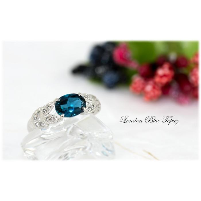 ブルートパーズ リング 指輪 1.3ct K10WG/K18WG ロンドンブルー 11月 