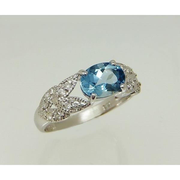 アクアマリン リング 指輪 0.6ct K10WG/K18WG サンタマリアアクアマリン 3月 誕生石 天然石 選べる地金の画像